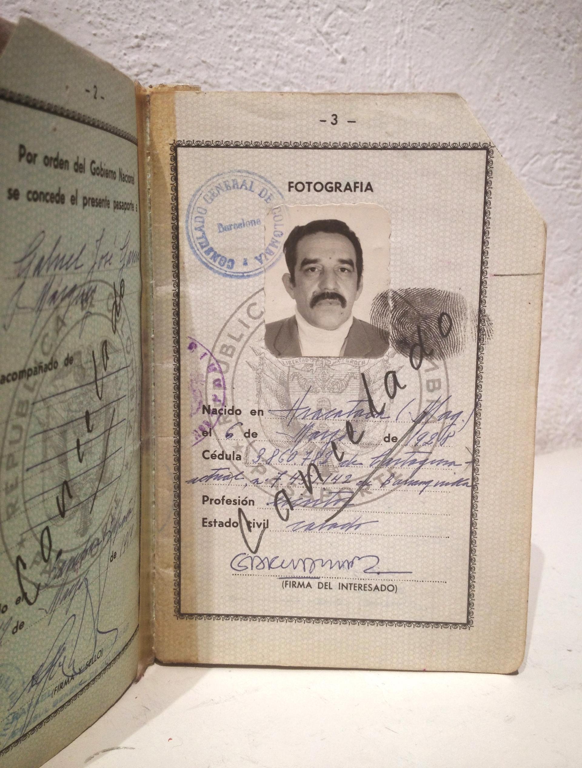 One of Gabriel García Márquez's passports.