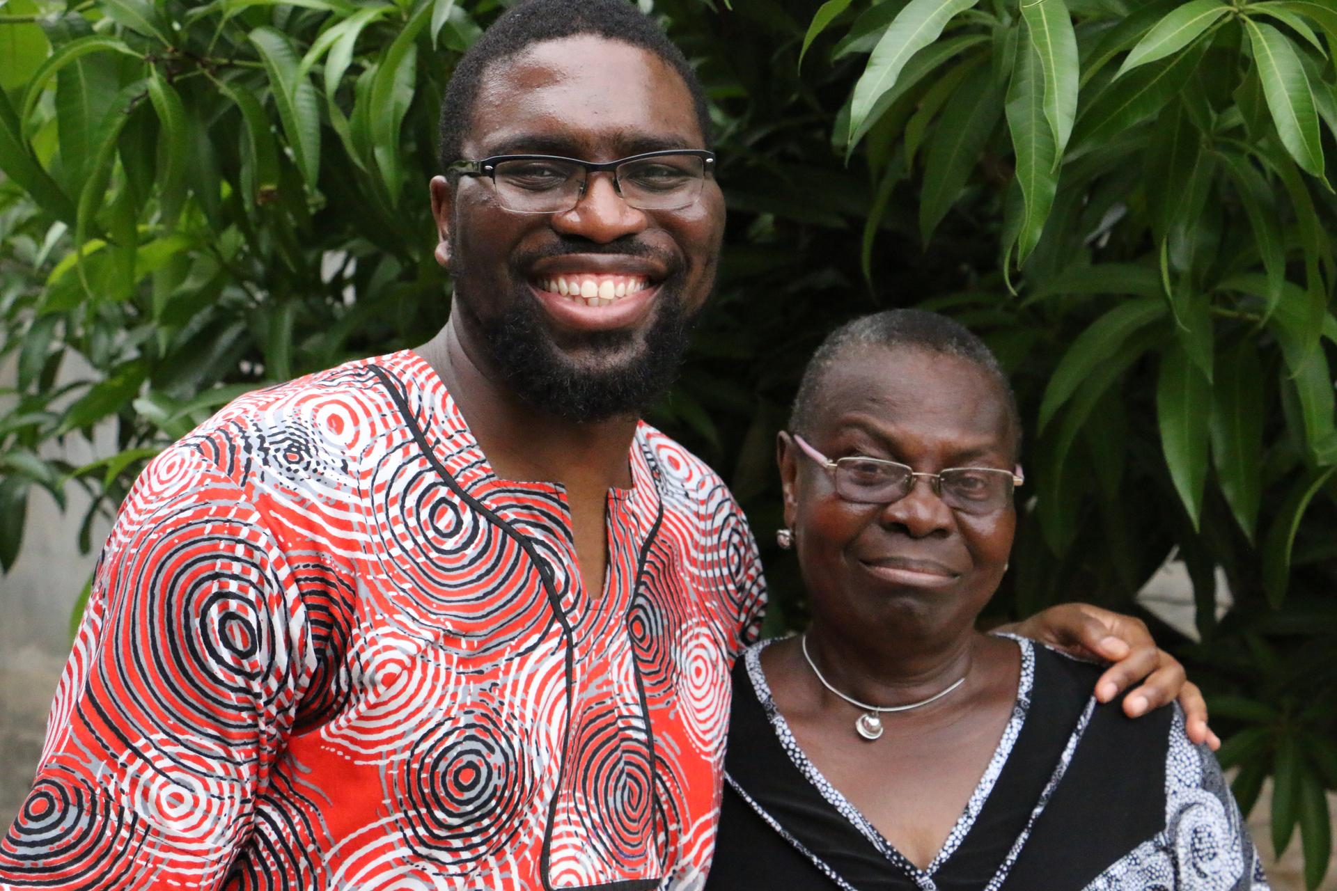 Nkem Ifejika with his mother Brigitte Okirie.