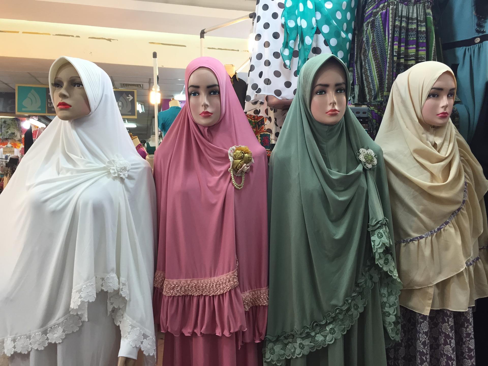 Shopping at Thamrin City, a Jakarta mall that features Muslim apparel.