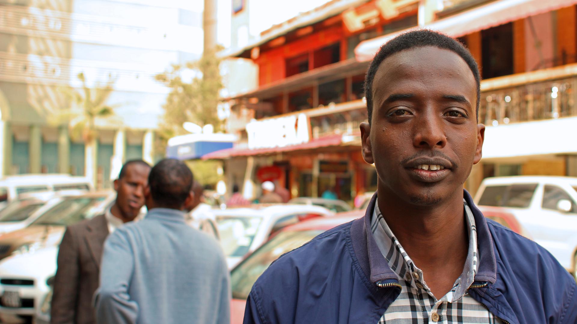 Abdi is pictured while living in Nairobi's 