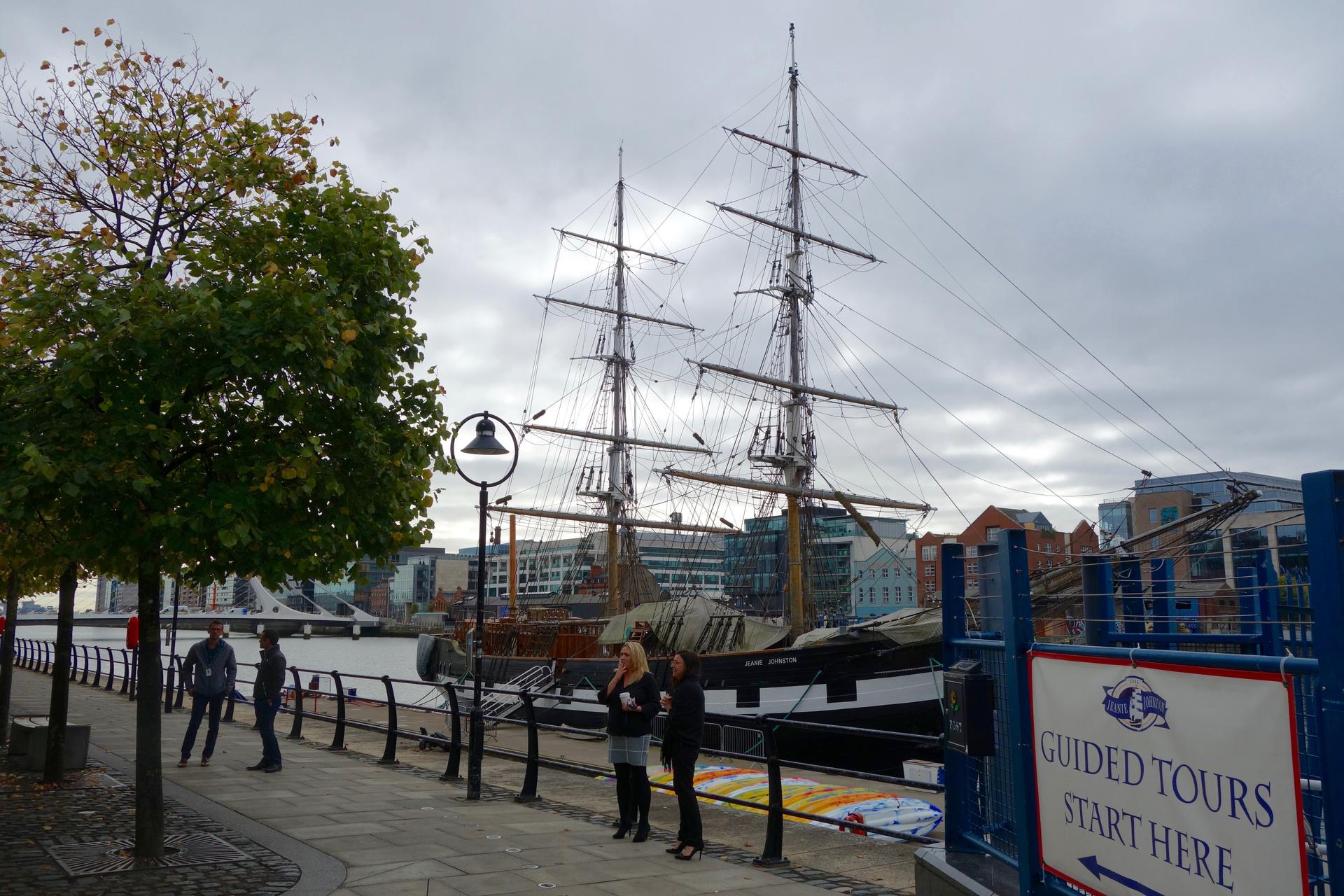 This ship, the Jeanie Johnston is a replica of a ship that took Irish famine survivors in the mid-19th century to the US and Canada