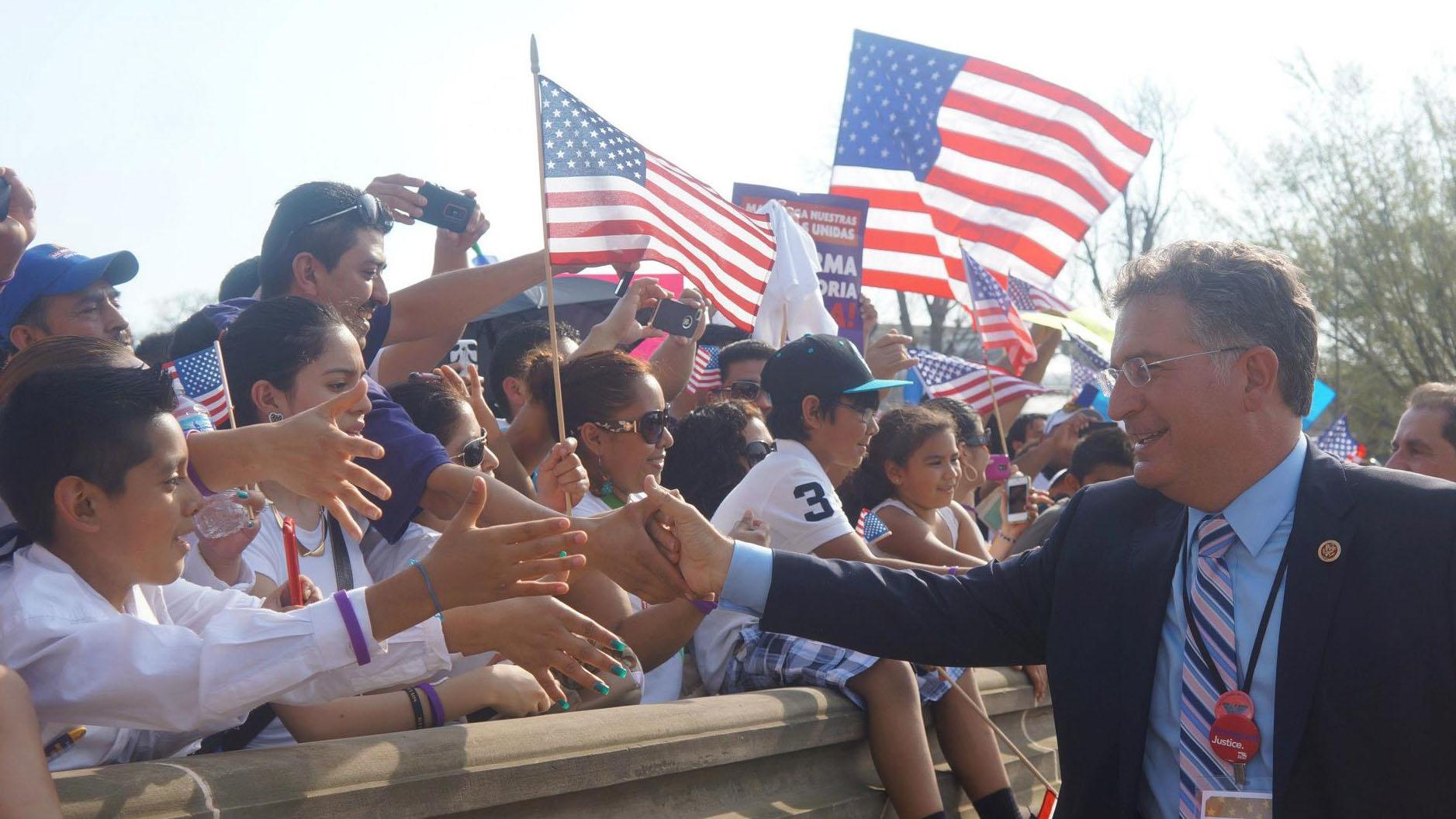 Former congressman Joe Garcia at an immigration rally, 2014.