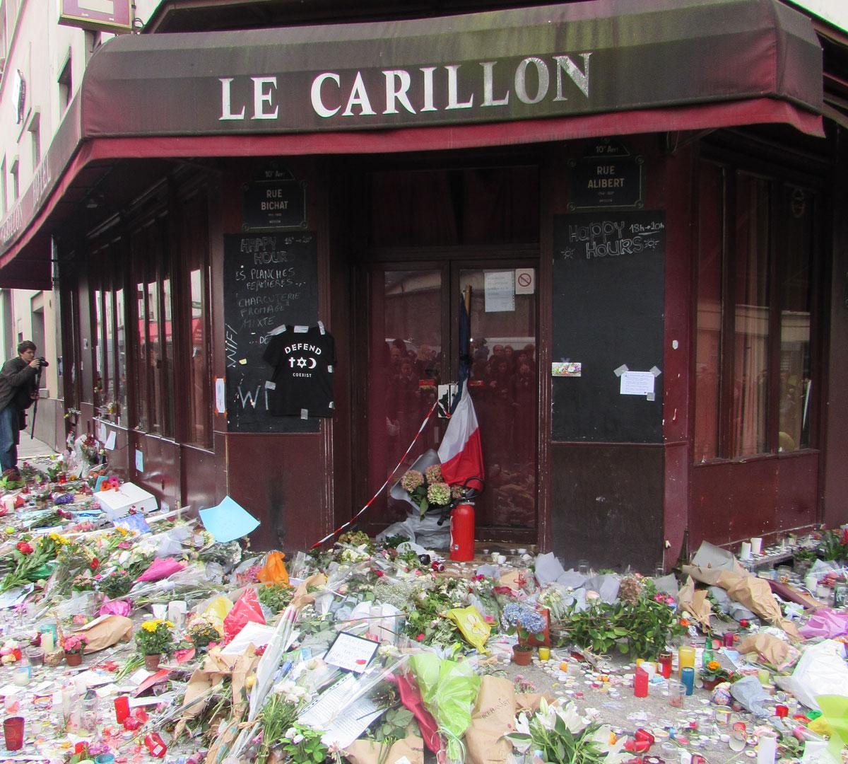 Le Carillon café on rue Alibert, which was hit during the attacks.