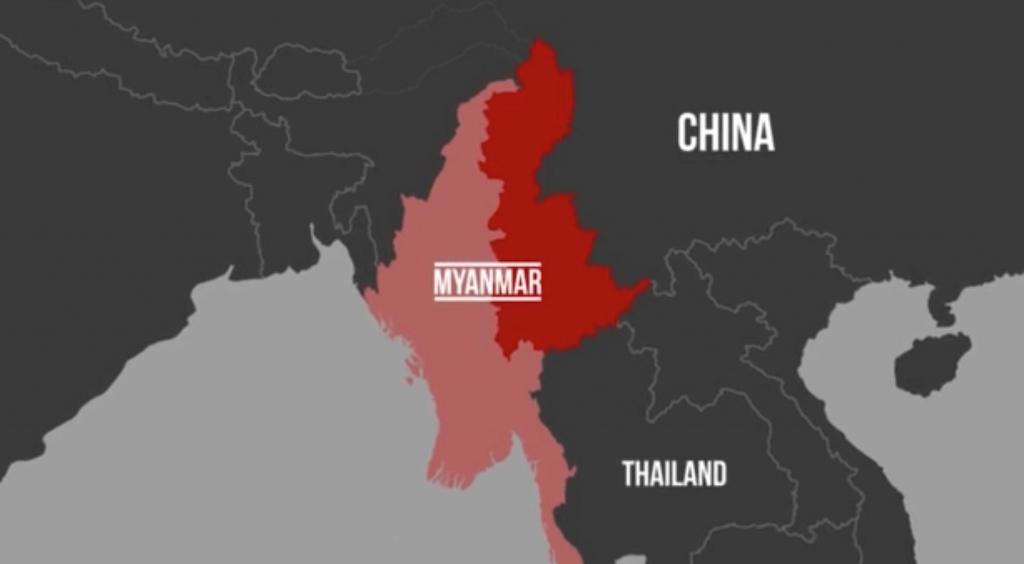 The dark red area shows where most of Asia's little pink pills come from.