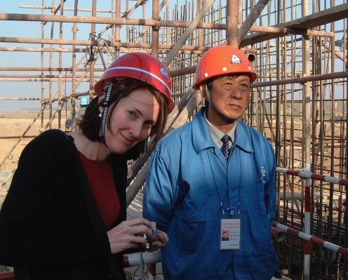 Mary Kay Magistad, then The World's China correspondent, covering the construction of the South-North water transfer project, in 2004