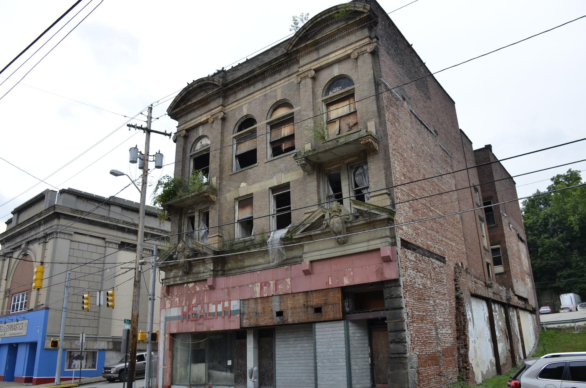 Downtown Monessen, PA. The city has 400 homes and 30 blighted buildings that need to be torn down.