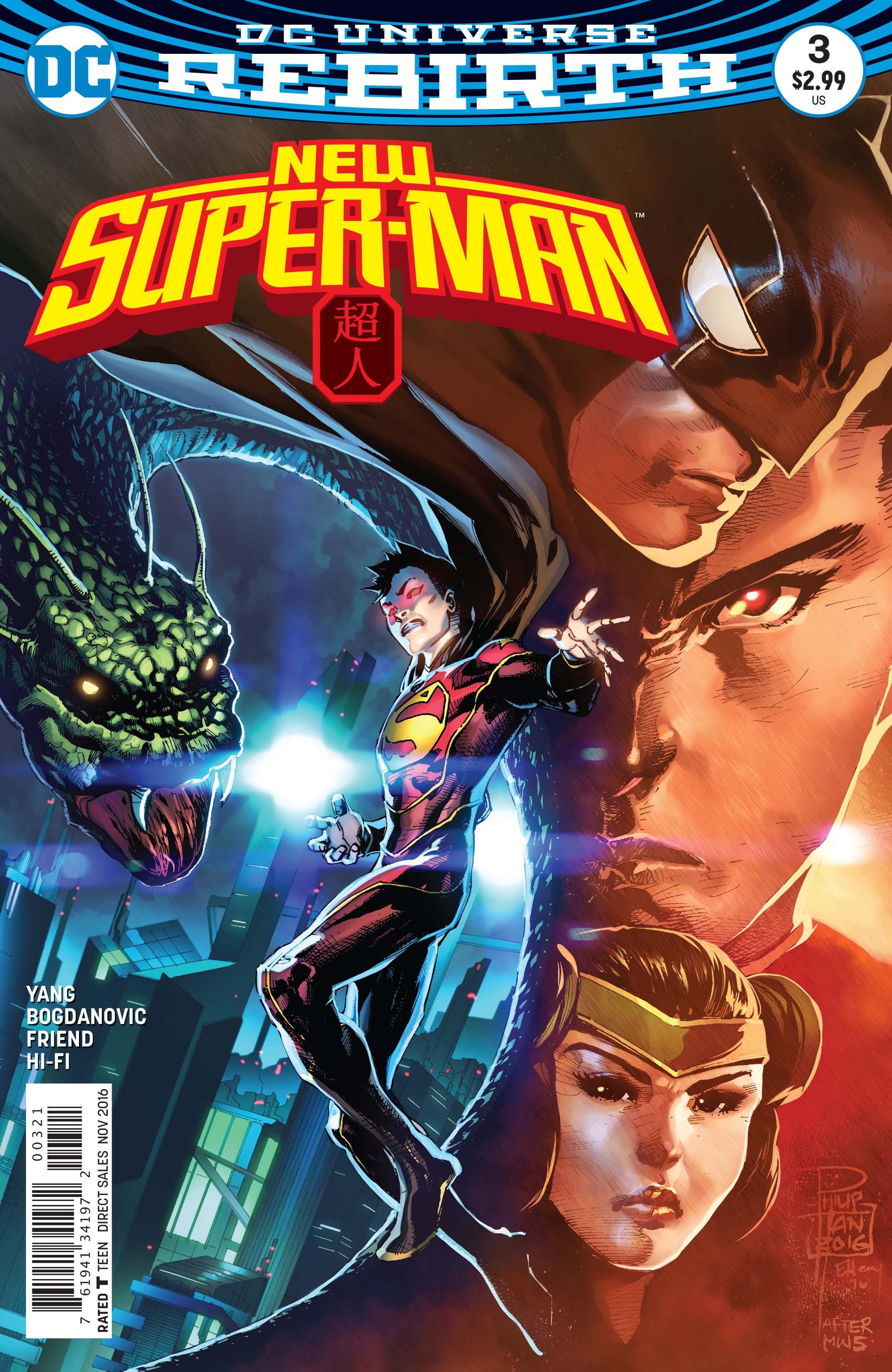 This is the cover image of the New Super-Man comic by DC Comics and writer Gene Luen Yang.