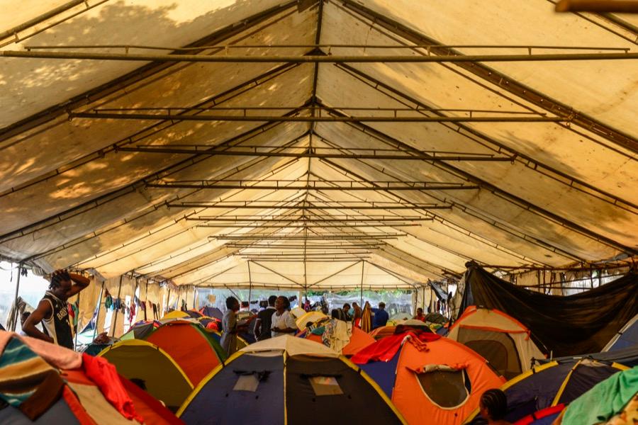 Migrants camped in Penas Blancas near Costa Rica's border with Nicaragua