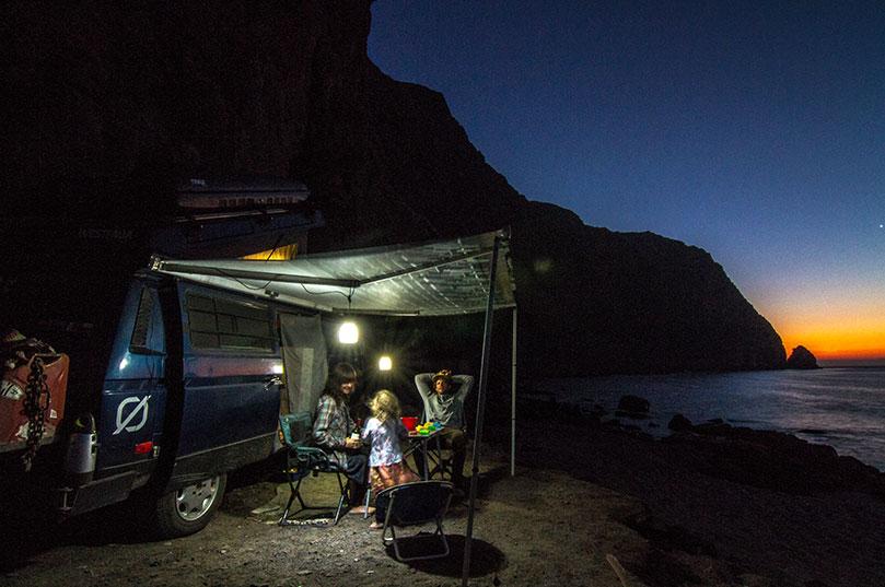 Solar panels and accessories keep our fridge cold, lights on and laptops & camera charged when camped remotely.