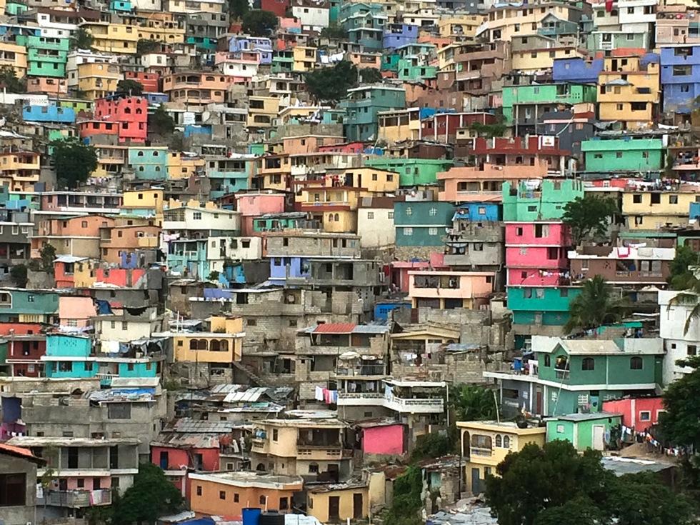 Many of Port au Prince’s hillside neighborhoods have gotten a paint job since the quake.