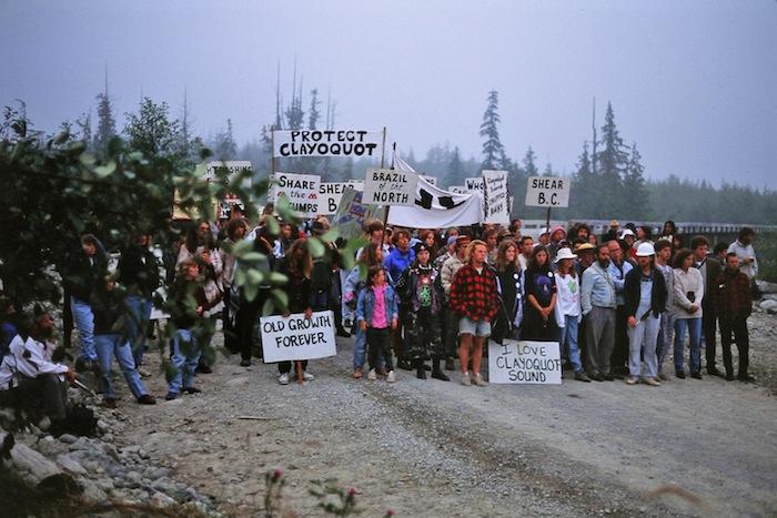 Clayoquot Sound protesters in 1993.