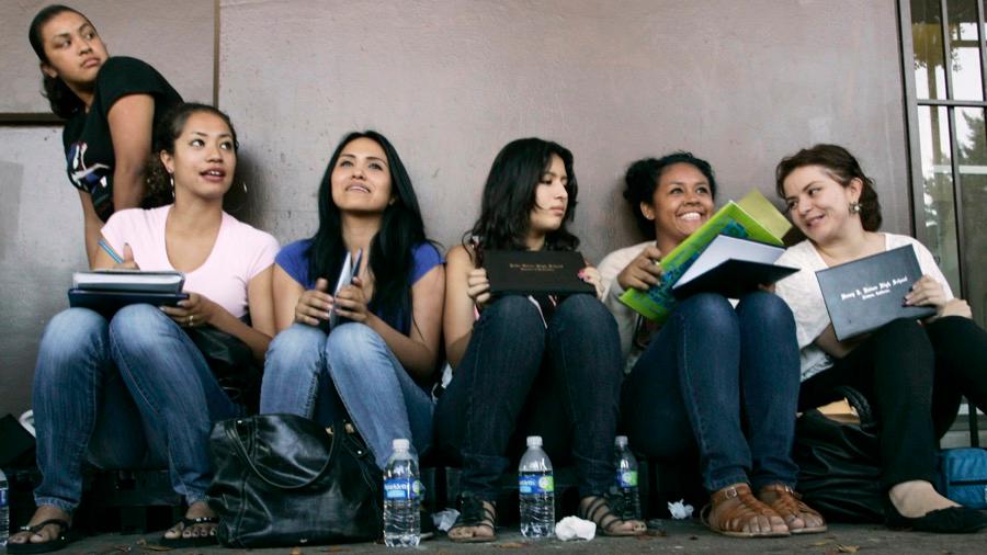 Students waiting in line for assistance with paperwork for the Deferred Action for Childhood Arrivals program in Los Angeles, California, on Aug. 15, 2012.