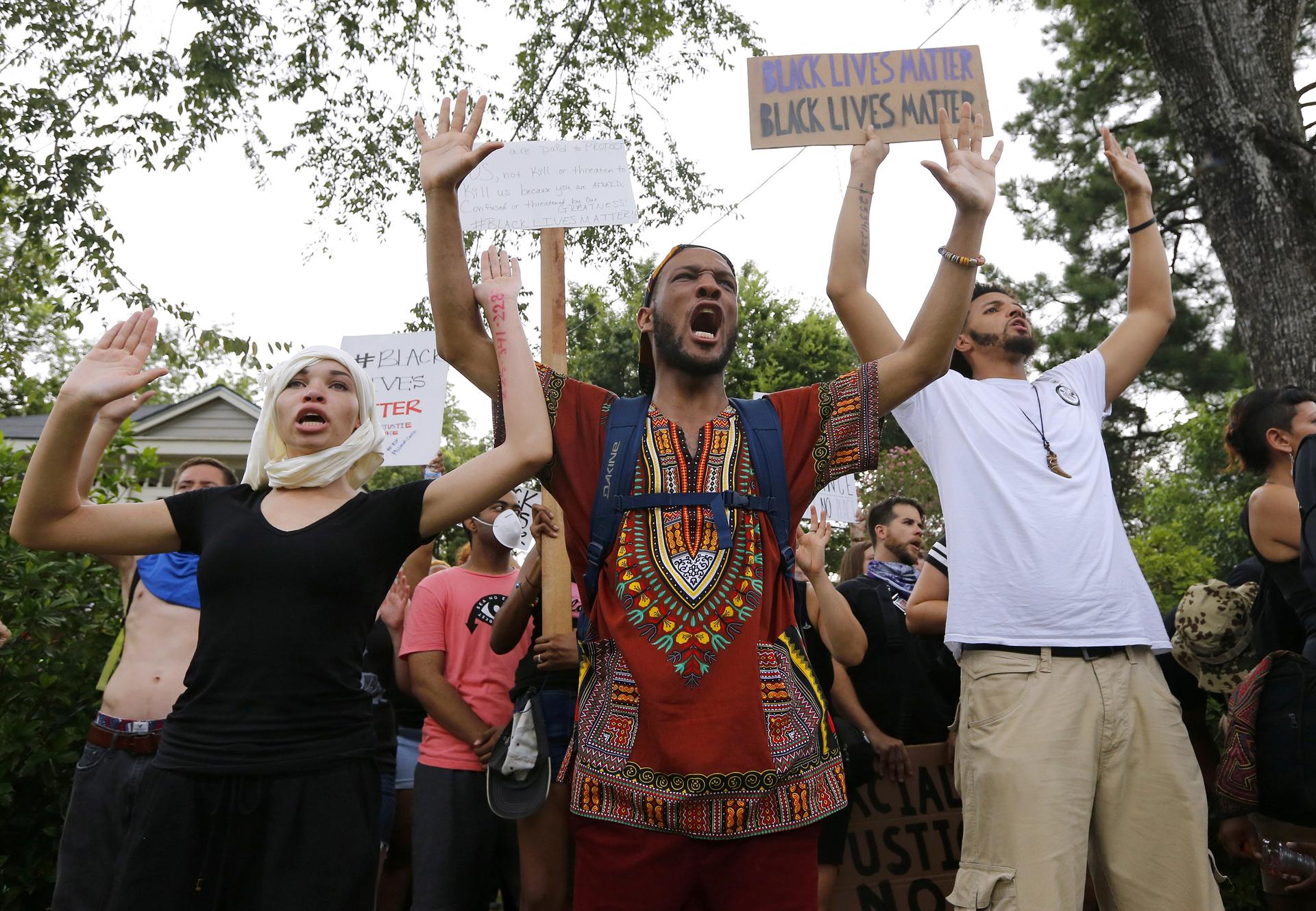 Blair Imani and fellow activists at a protest in Baton Rouge
