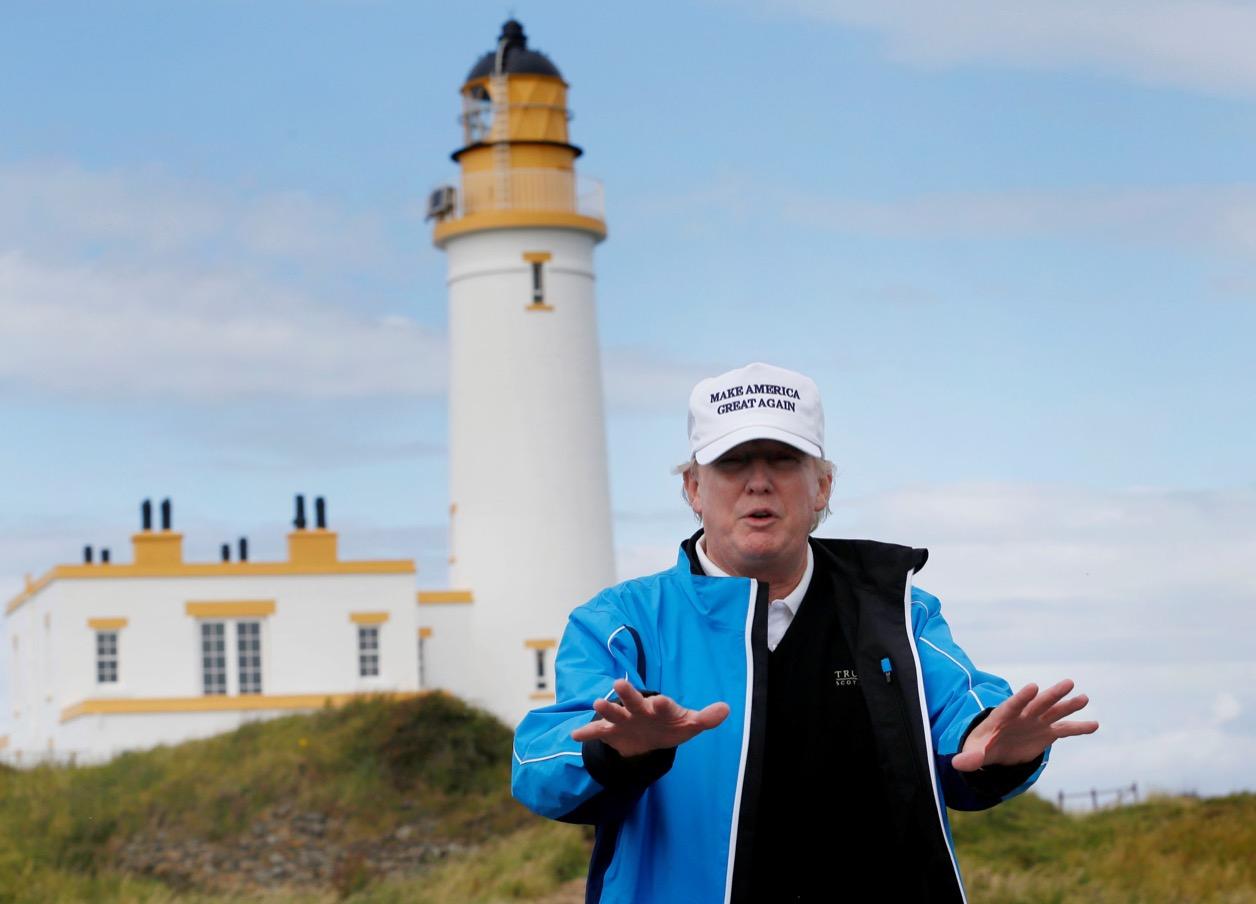 Trump at his Turnberry golf resort in Scotland.
