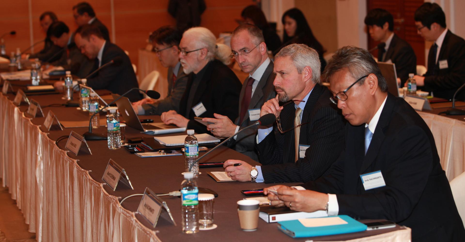 Adam Scheinman (second from right) participates in a conference on South Korea’s Jeju Island on Dec. 4, 2014.