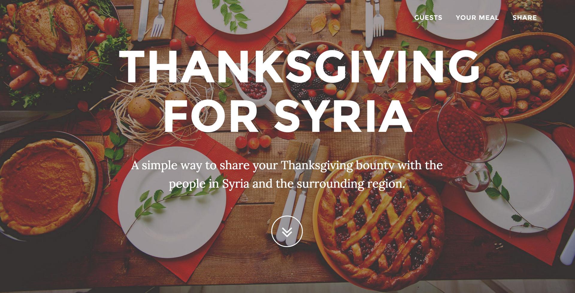 A screenshot from Thanksgiving for Syria.