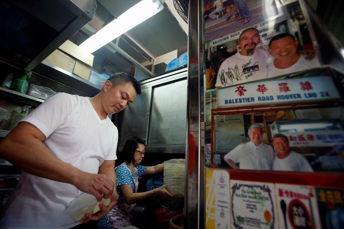 Hawker Stan Lim, 43, prepares his ingredients at Michelin Bib-Gourmand-awarded Balestier Road Hoover Rojak.