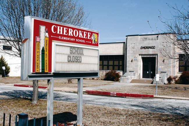 Cherokee Elementary in Tulsa, Okla., has been empty since Tulsa Public Schools shut it and 12 other schools in 2011.