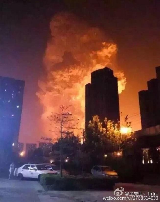 The explosions witnessed from Tianjin.