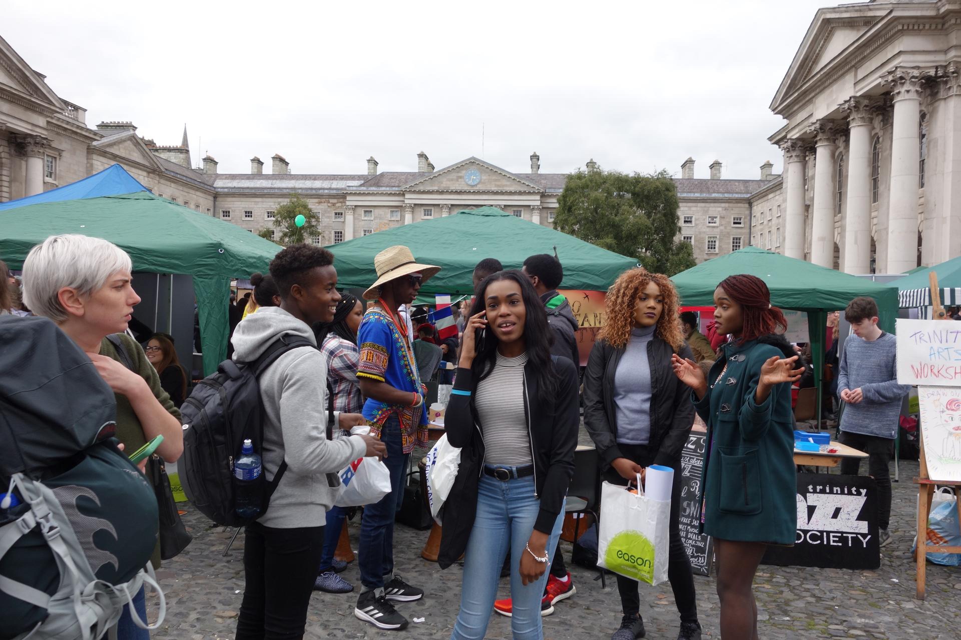African-Caribbean booth at a student activities fair, Trinity College, Dublin