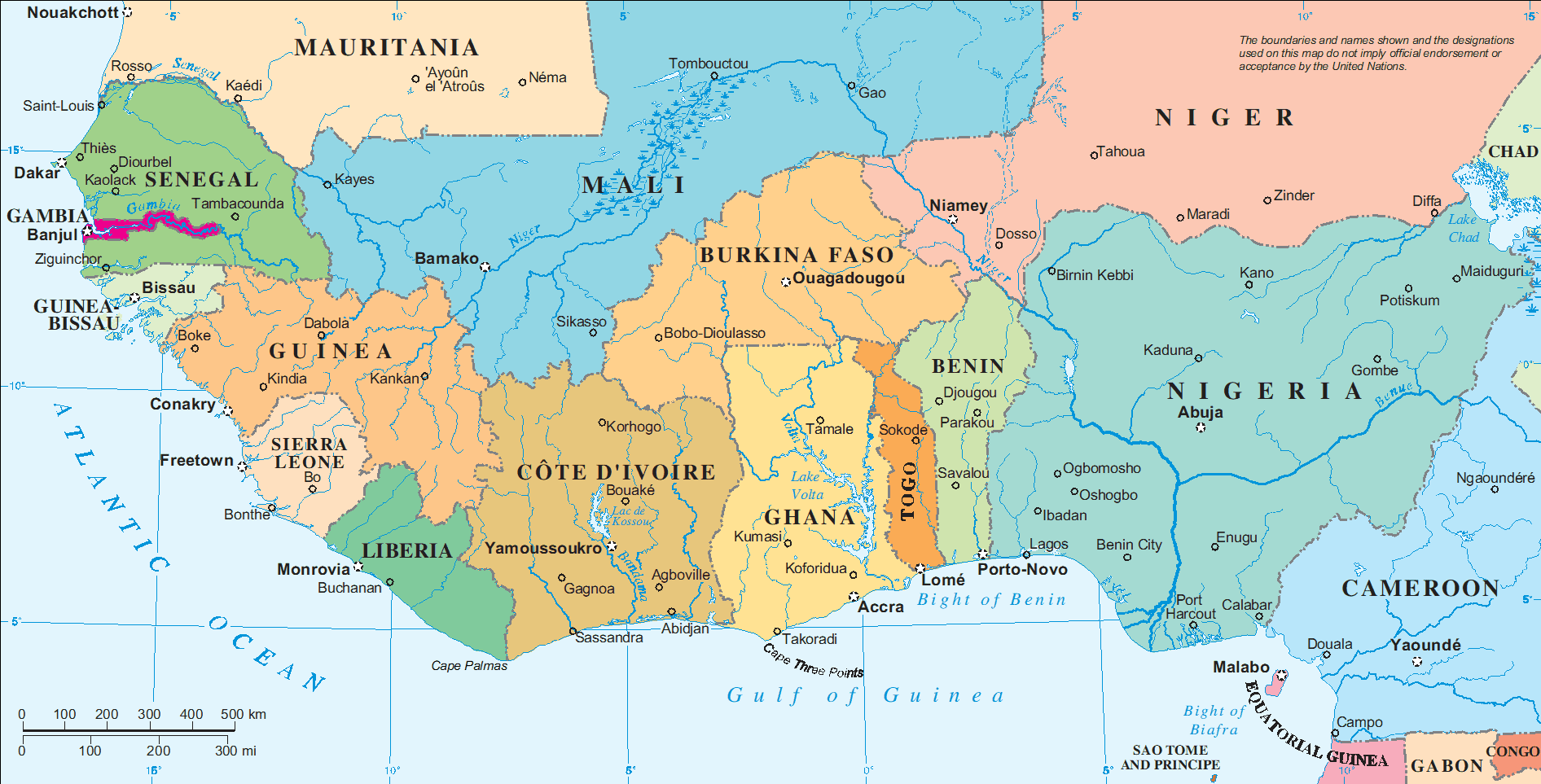 West Africa map