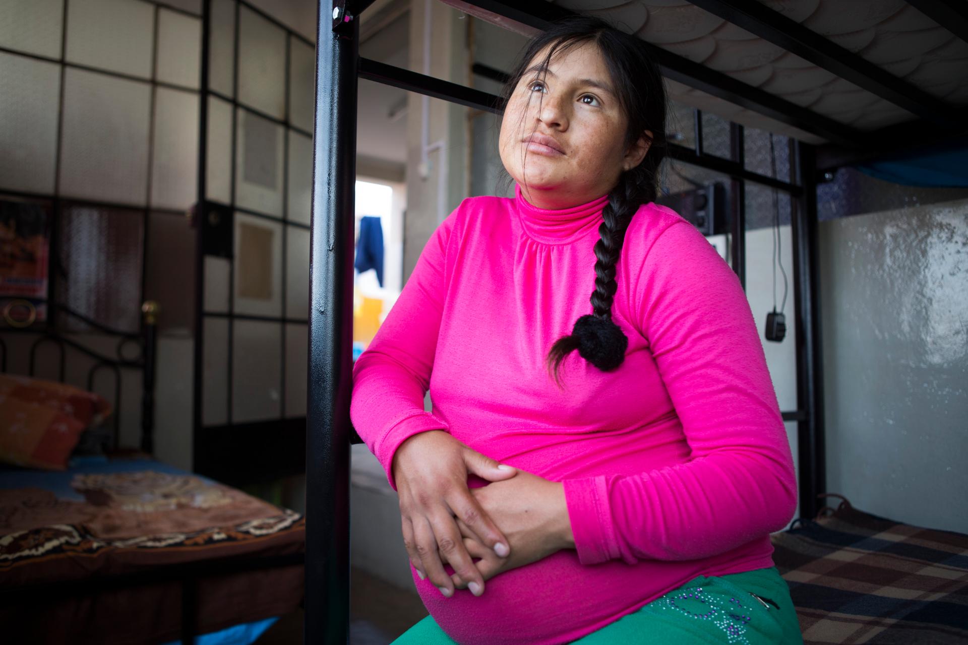 Ana María Bolege, nine months pregnant in Peru