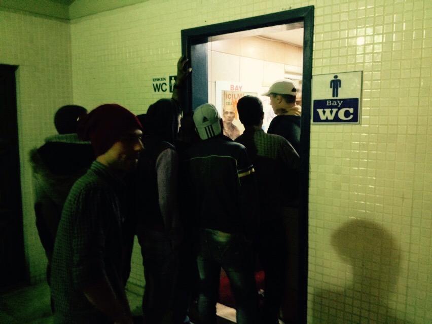 The restroom facilities that refugees can access are pay-to-enter and there aren't enough to accommodate everyone.