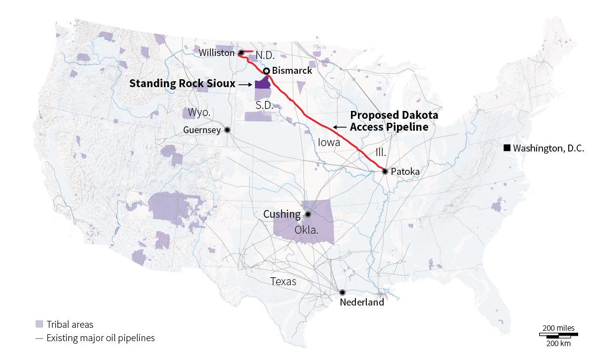 North Dakota pipeline map