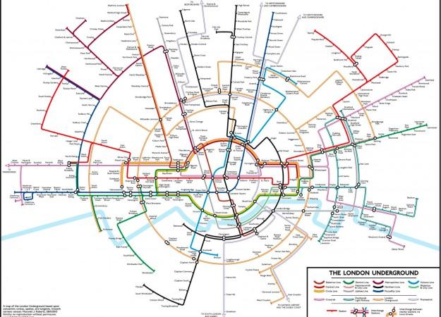 oberts’s circular map of the London Underground. Image courtesy of Max Roberts and tubemapcentral.com