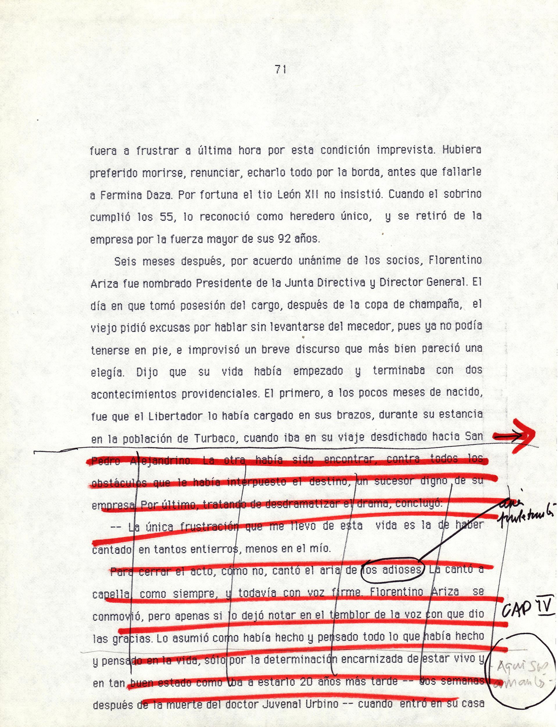 Typescript of Gabriel García Márquez's 