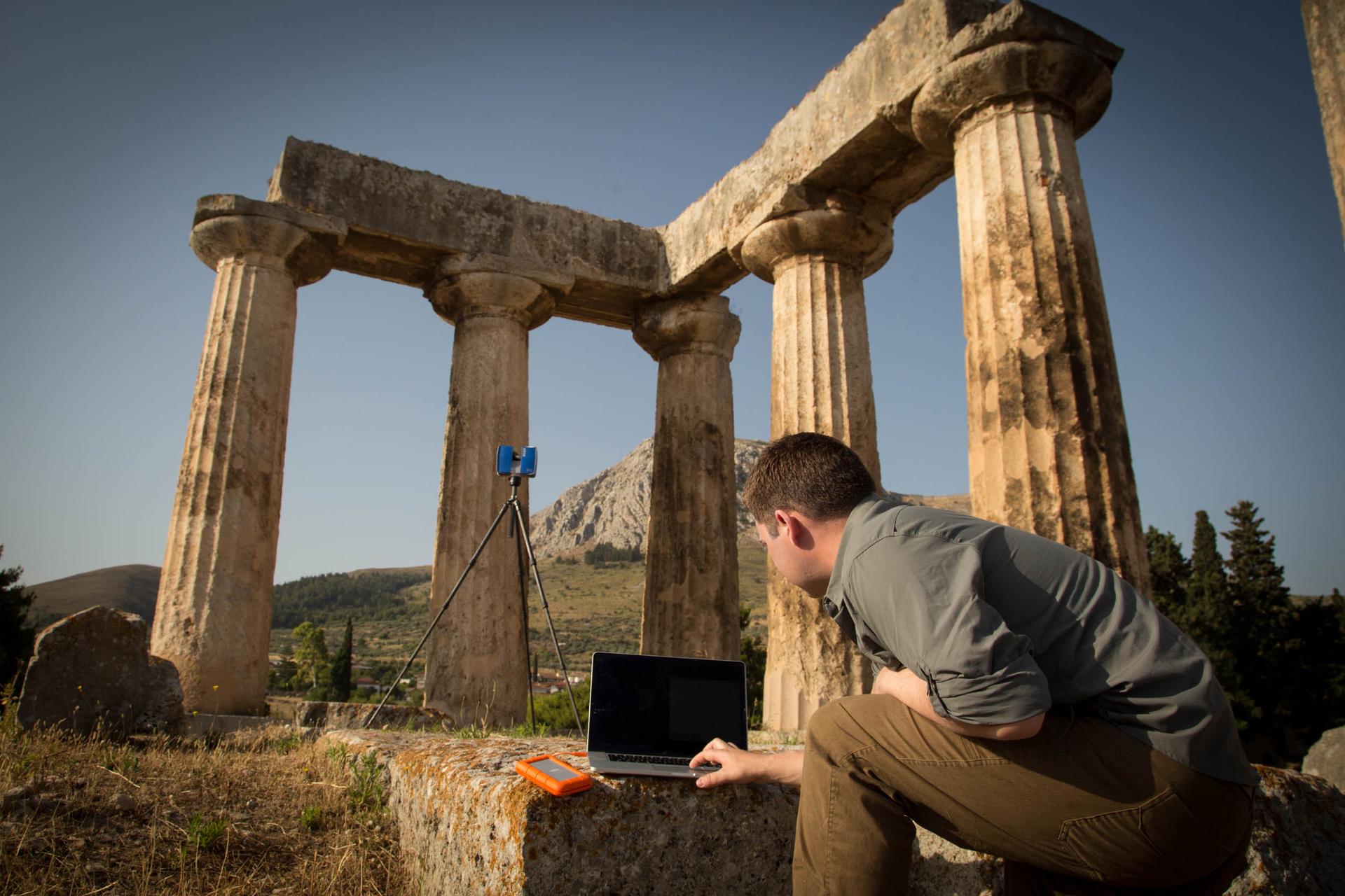 CyArk laser-scanning the Temple of Apollo