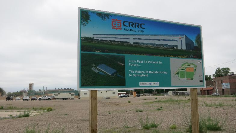 The construction site for CRRC MA's new factory in Springfield. The Westinghouse Corporation once owned this land.