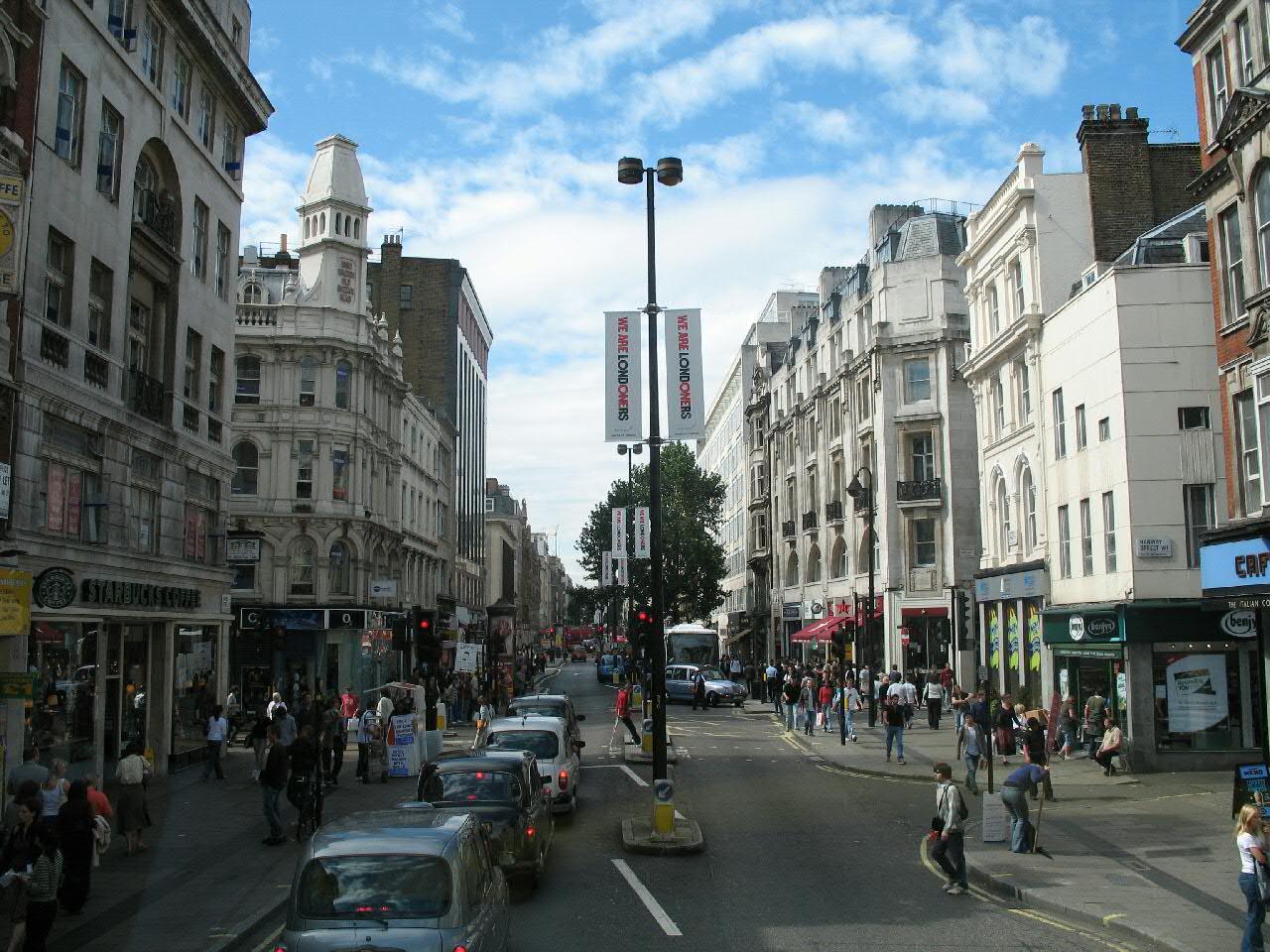 London's Oxford Street is usually full equal parts people and vehicles.