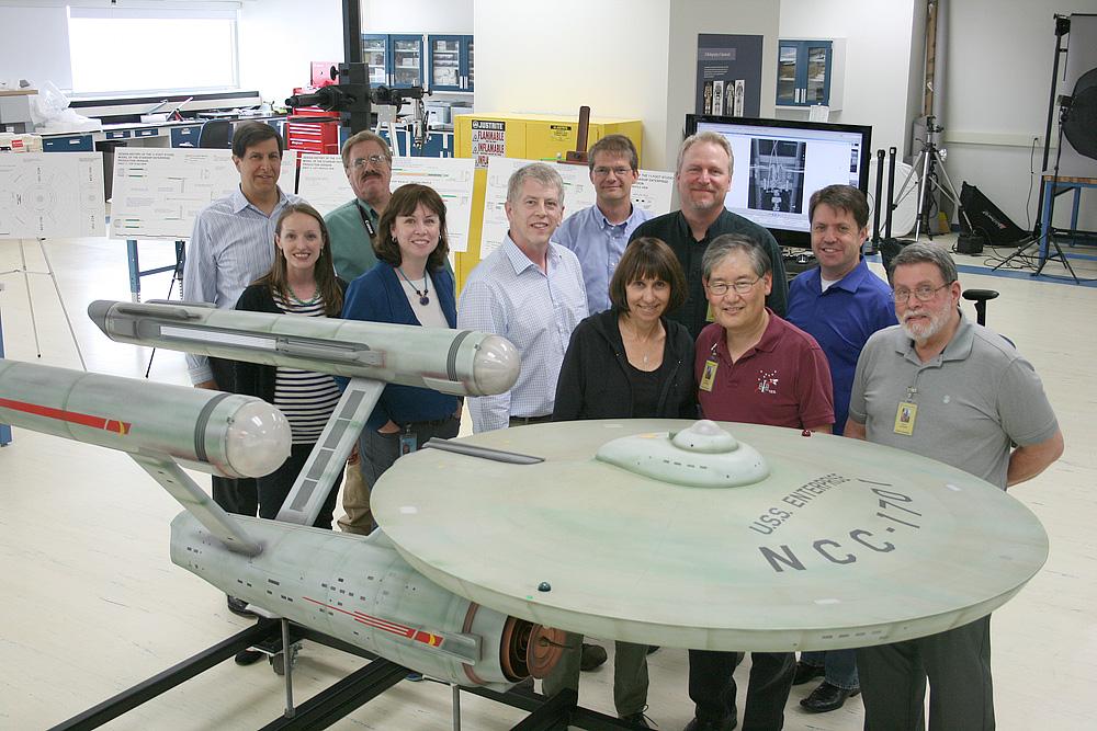 Members of the Enterprise artifact advising team (pictured here) include an Academy Award winning visual effects artist, a Star Trek studio model collector, and the lead graphic designer for four Star Trek TV shows and seven Star Trek movies