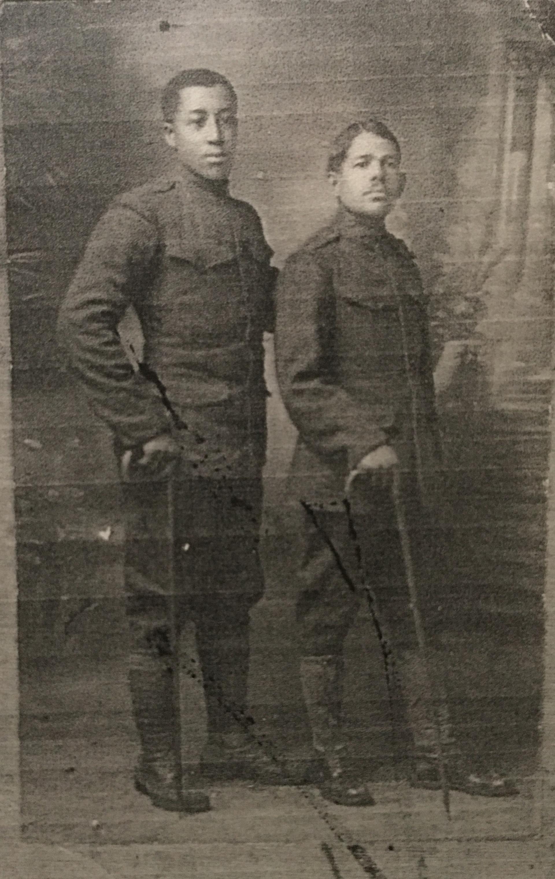 Cpl. Jesse Moore, right, was among the 13 soldiers hanged.