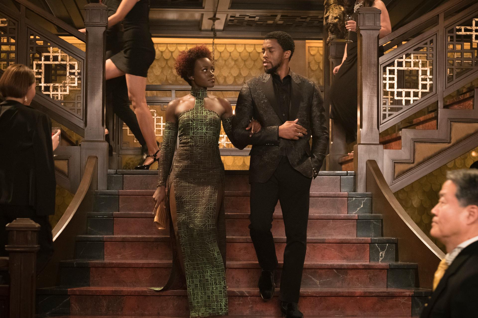 Marvel Studios’ “Black Panther.” L to R: Nakia (Lupita Nyong'o) and T'Challa/Black Panther (Chadwick Boseman)