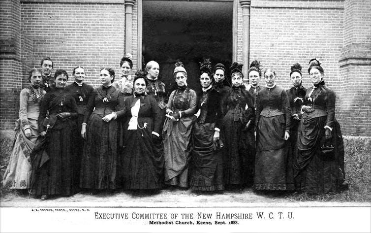 An 1888 photograph of the New Hampshire Woman’s Christian Temperance Union.