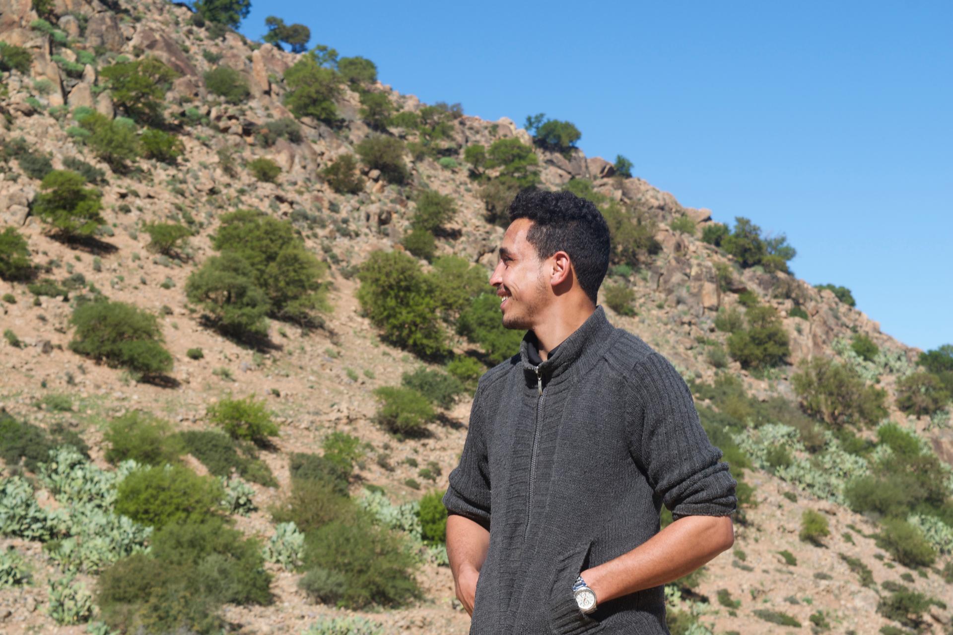 Mohammed Hamou Ali standing in the mountains