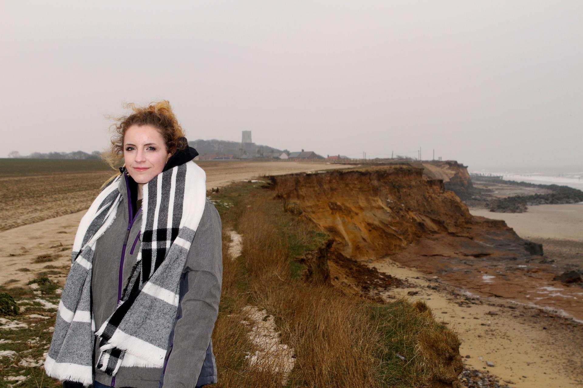 Darcy Bayless on the Happisburgh cliffs