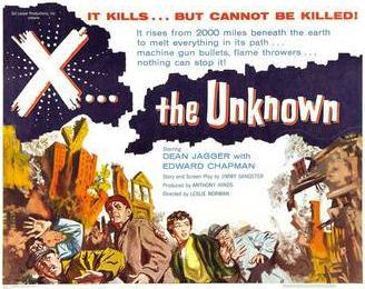 Poster for X the Unknown, a 1956 British film given an X certificate.