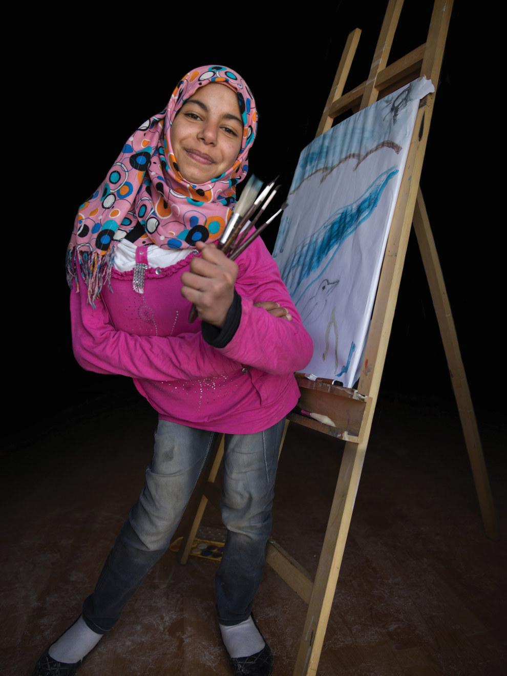 Merwa, 13, wants to be a painter.