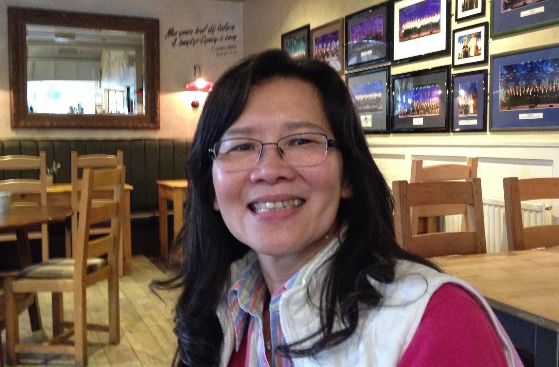 Esther Leman, originally from Indonesia, is learning Welsh.