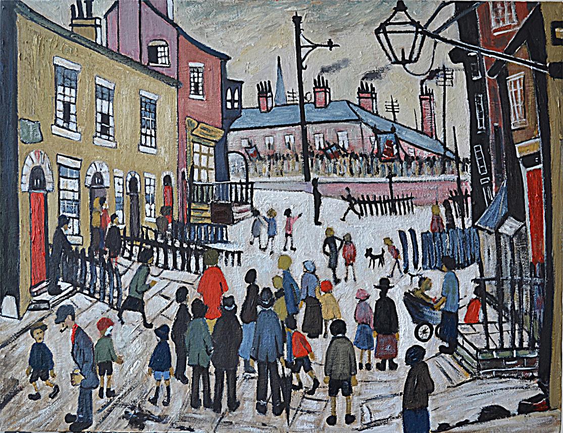Henty's version of LS Lowry's 'A Procession' (1938)