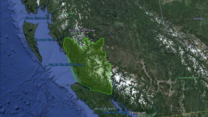 Map of the Great Bear Rainforest