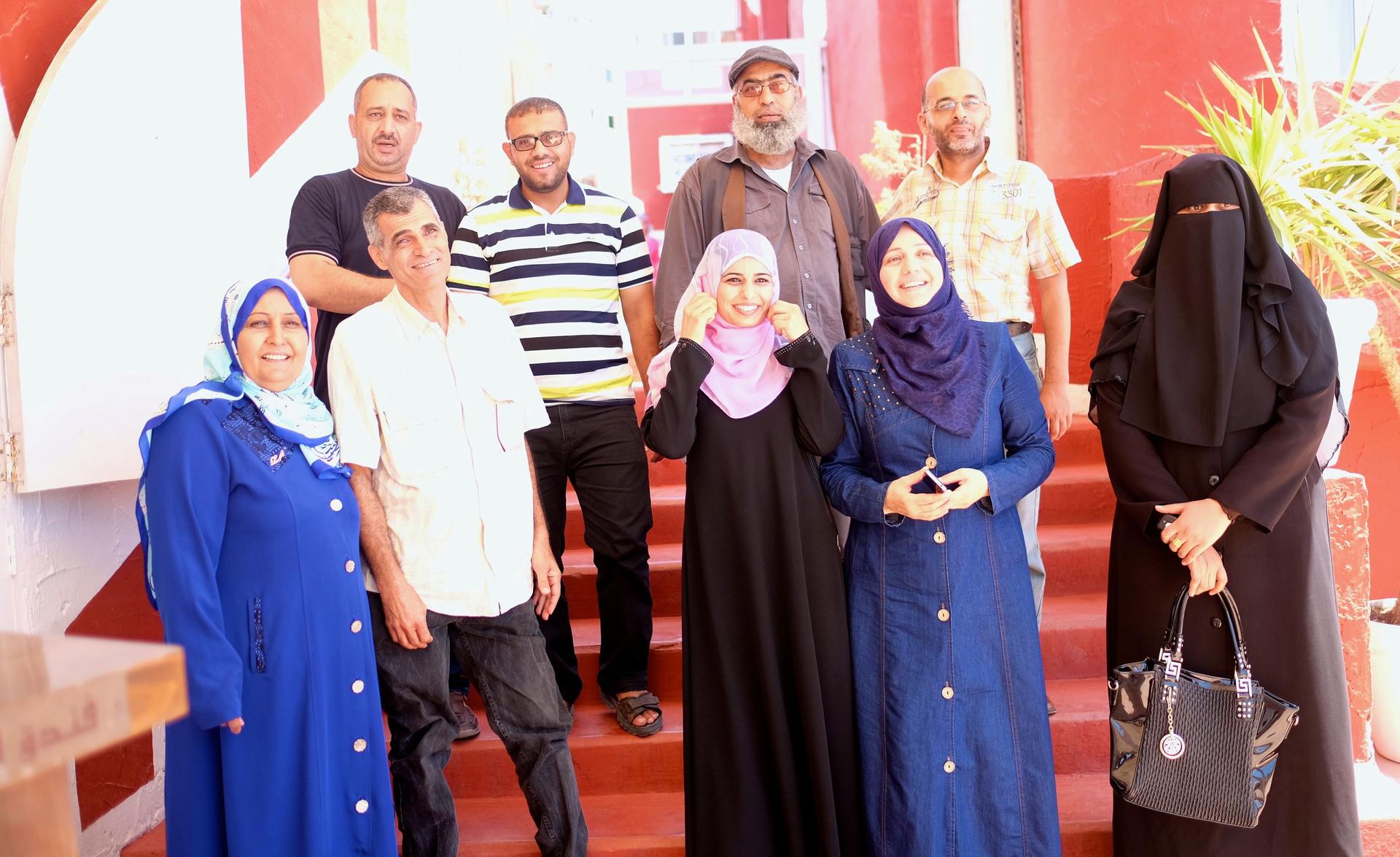 Sobhi Bahloul and his Hebrew students in Gaza City.