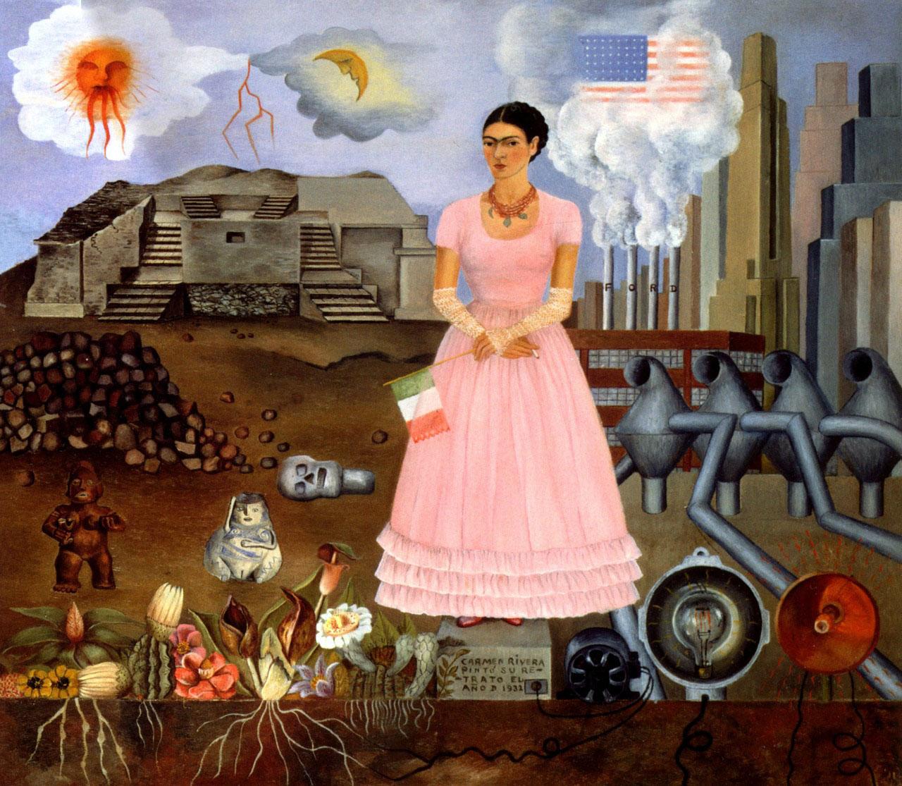 Self-Portrait on the Borderline between Mexico and the United States, Frida Kahlo, 1932