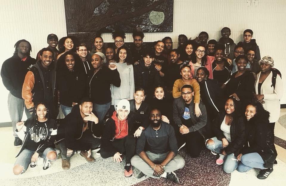 Members of the Black Student Union at Cambridge Rindge and Latin School.