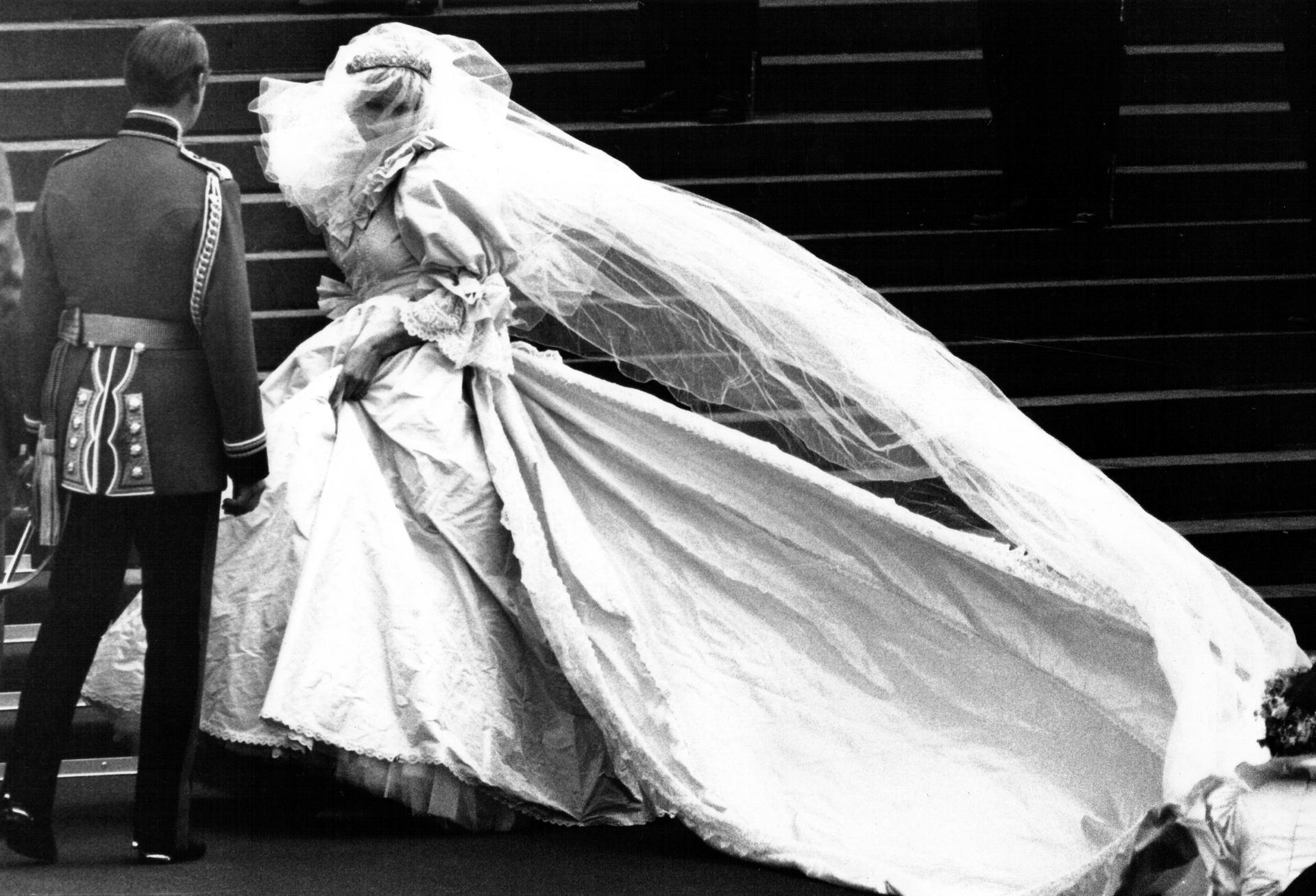 Lady Diana Spencer in her wedding gown before her wedding in London, July 29, 1981.