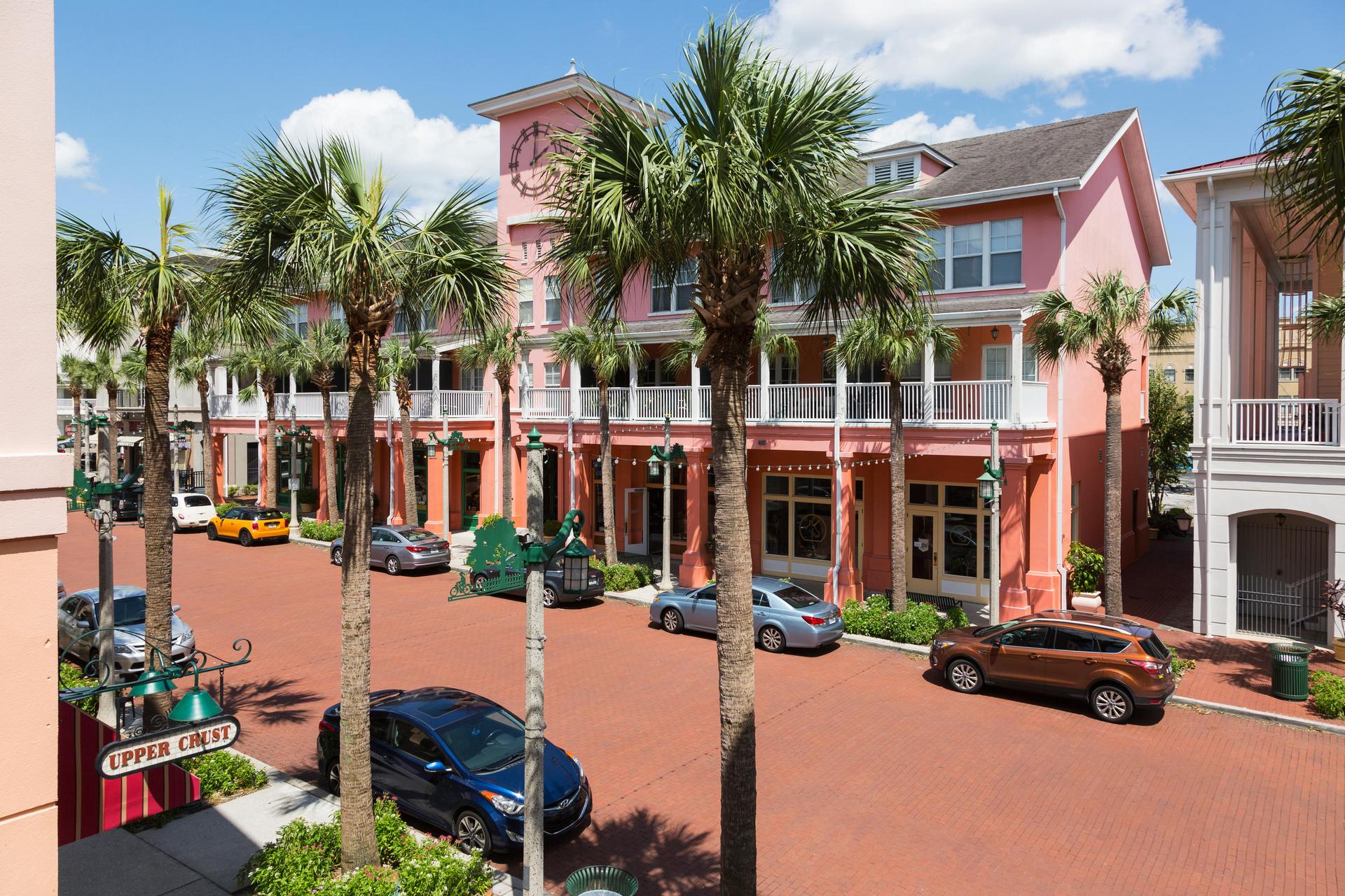 Shops, offices and apartments on Market Street in Celebration, Florida.