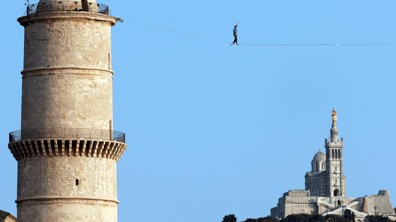 a tightrope walker in France